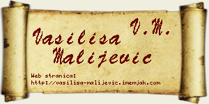 Vasilisa Malijević vizit kartica